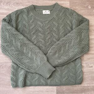 Cozy Olive Cable Knit Sweater